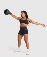Adapt Camo Cross Back Sports Bra - Black/Asphalt Grey