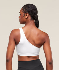 Asymmetric Sports Bra - White