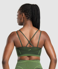 Apex Seamless Strappy Sports Bra - Trail Green/Energy Gelato Green