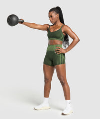 Apex Seamless Strappy Sports Bra - Trail Green/Energy Gelato Green