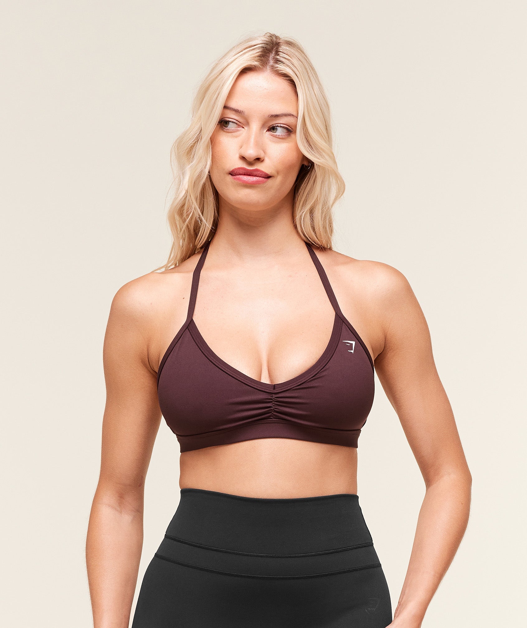 Light Support Minimal Halterneck Bra - Cherry Purple