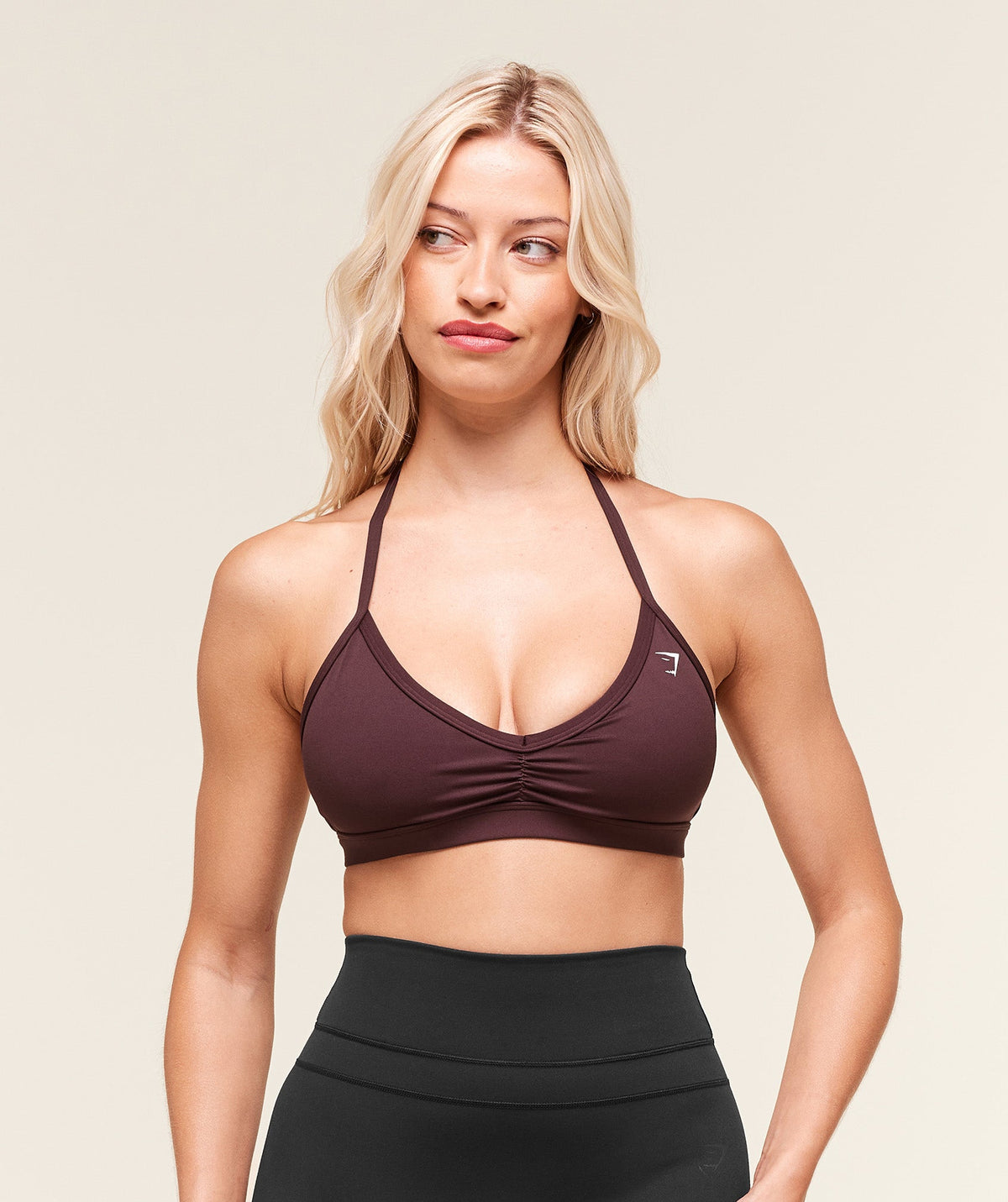 Light Support Minimal Halterneck Bra - Cherry Purple