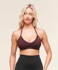 Light Support Minimal Halterneck Bra - Cherry Purple