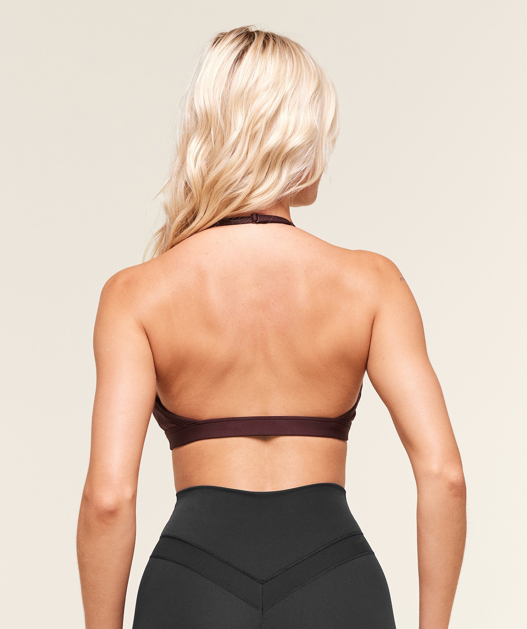 Light Support Minimal Halterneck Bra - Cherry Purple