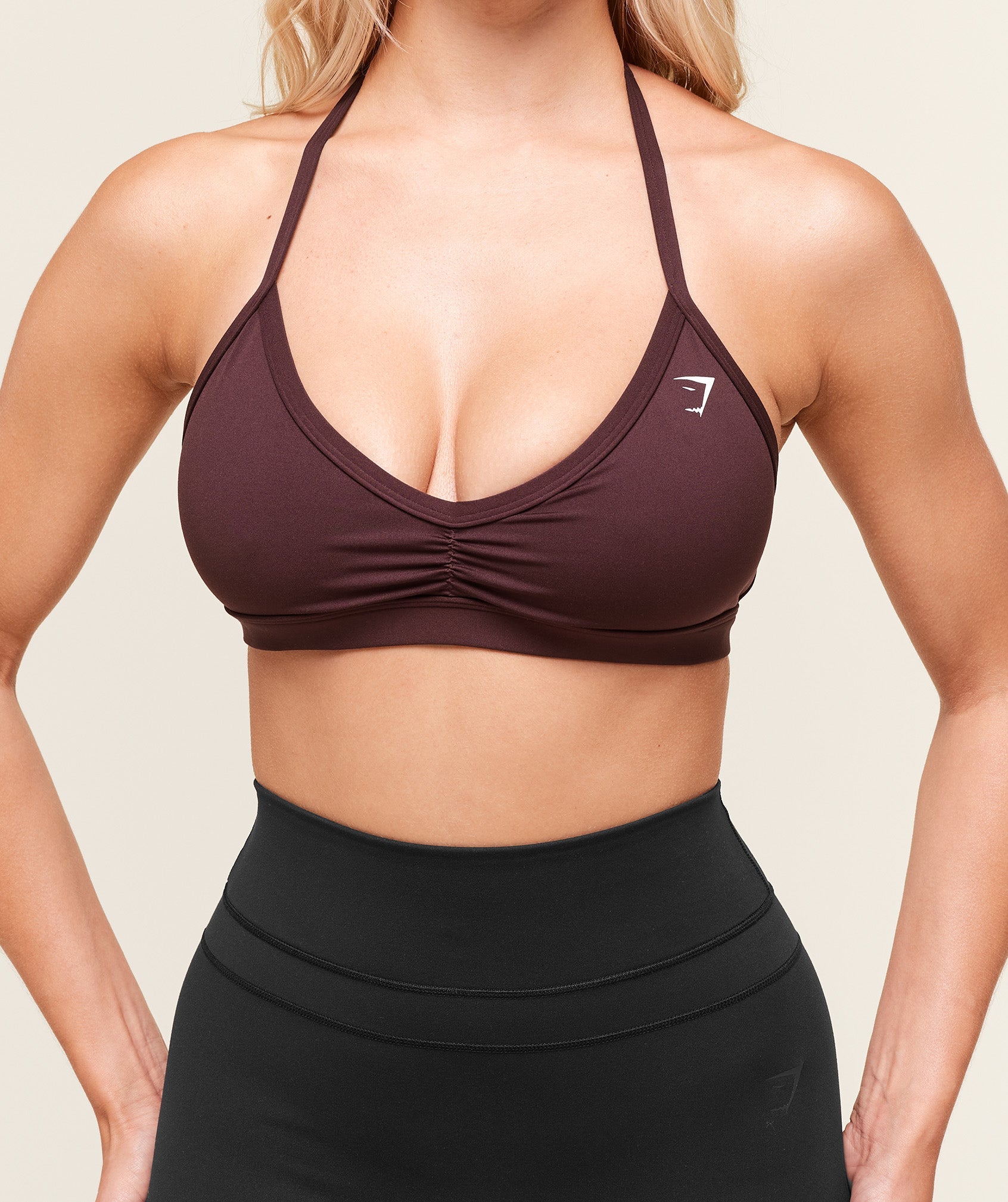 Light Support Minimal Halterneck Bra - Cherry Purple