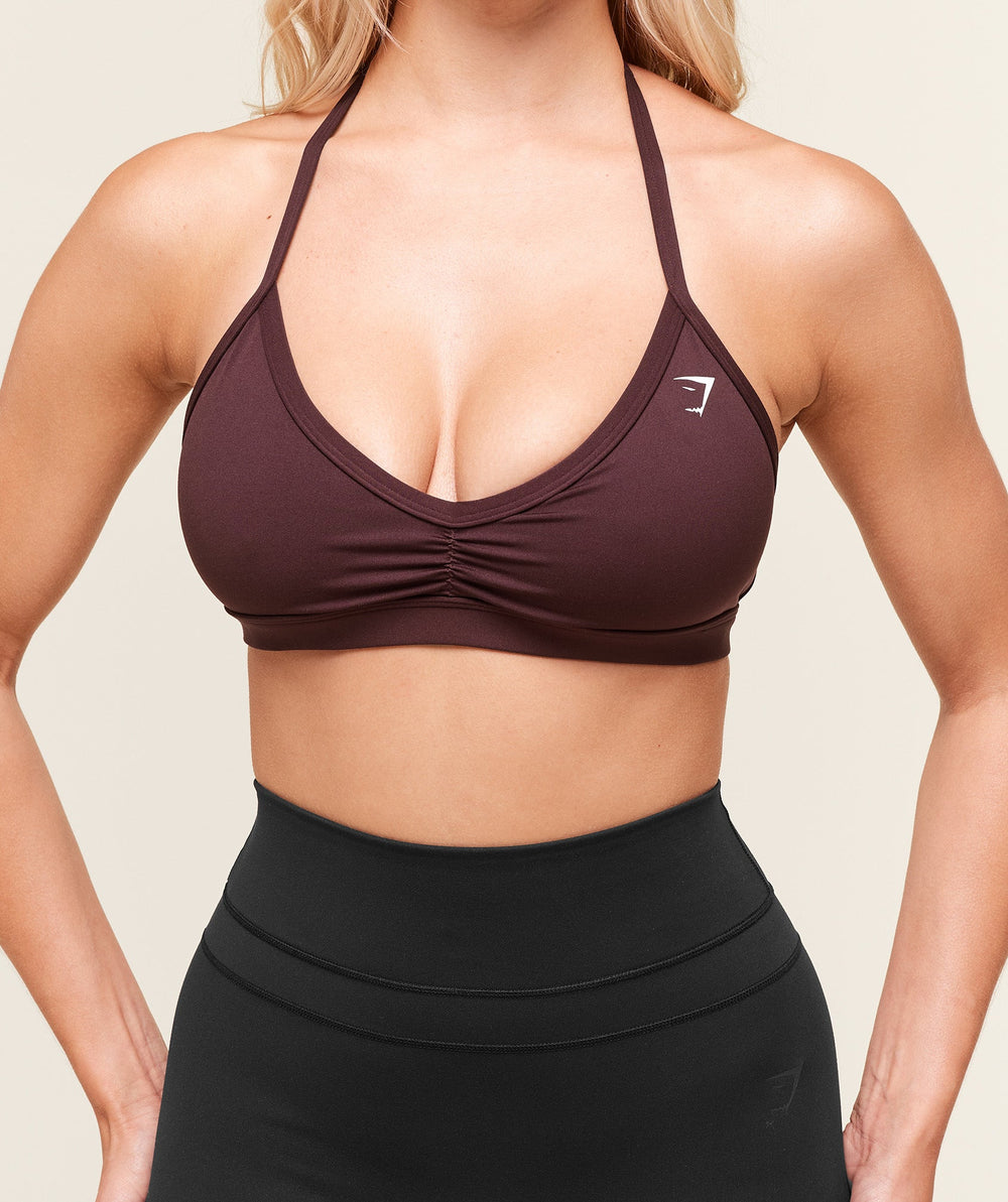 Light Support Minimal Halterneck Bra - Cherry Purple