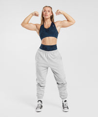 Adapt Camo Seamless Ribbed Sports Bra - Midnight Blue/Ash Blue