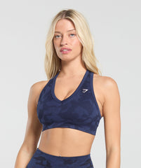 Adapt Camo Sports Bra - Midnight Blue/Ash Blue