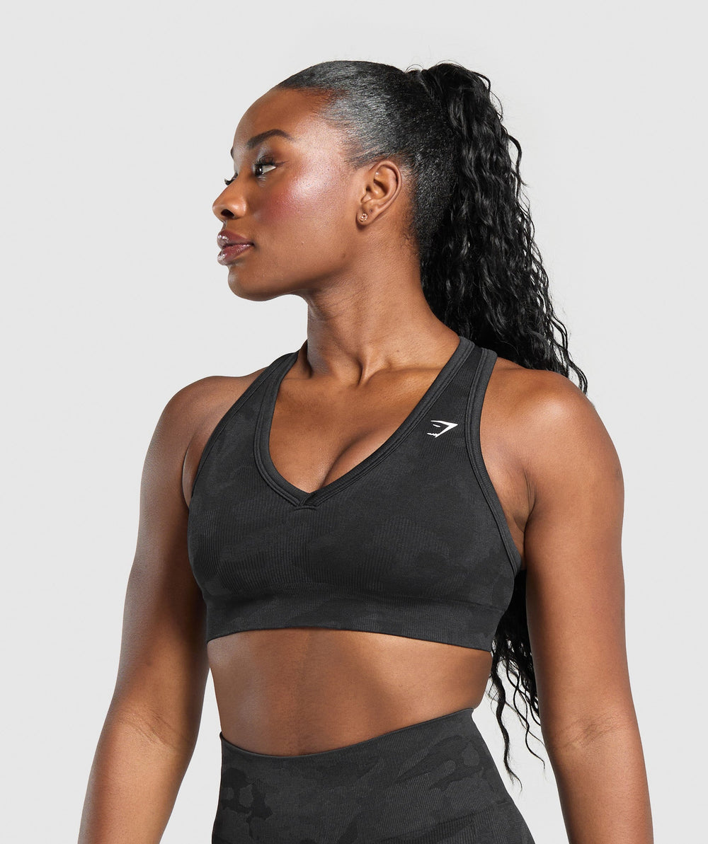 Adapt Camo Sports Bra - Black/Asphalt Grey