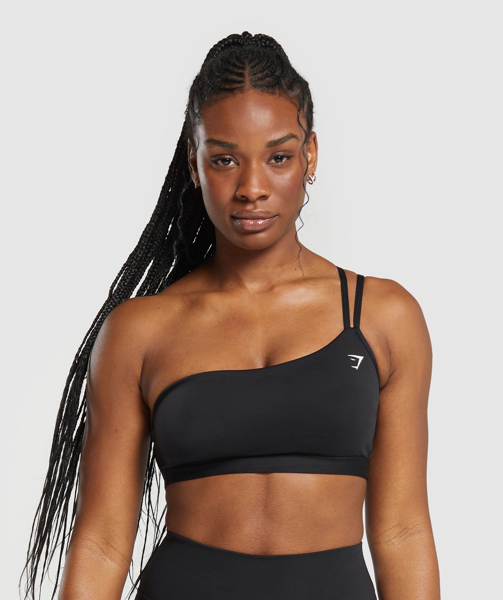 One Shoulder Sports Bra - Black