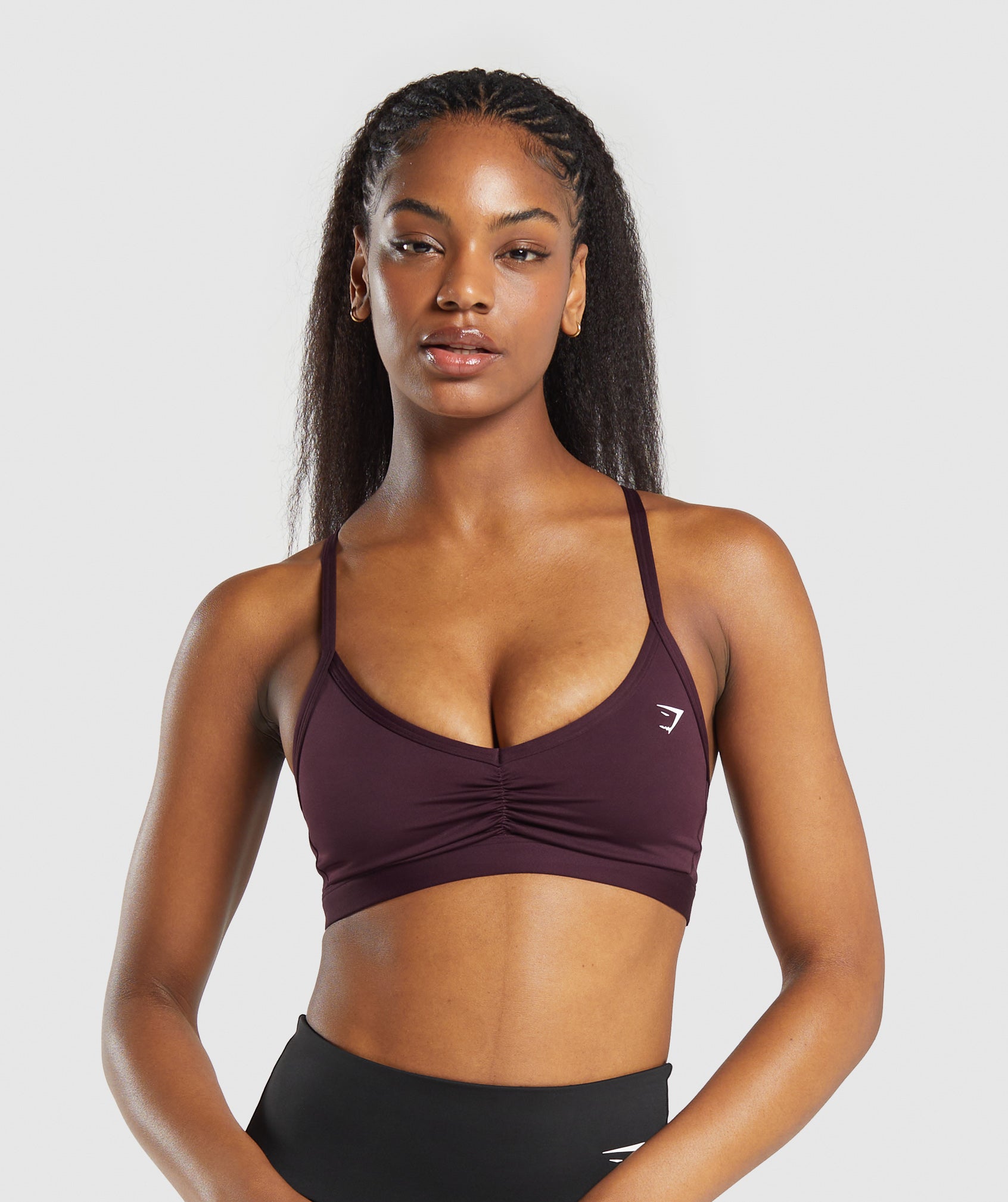 Ruched Strappy Sports Bra - Depth Purple