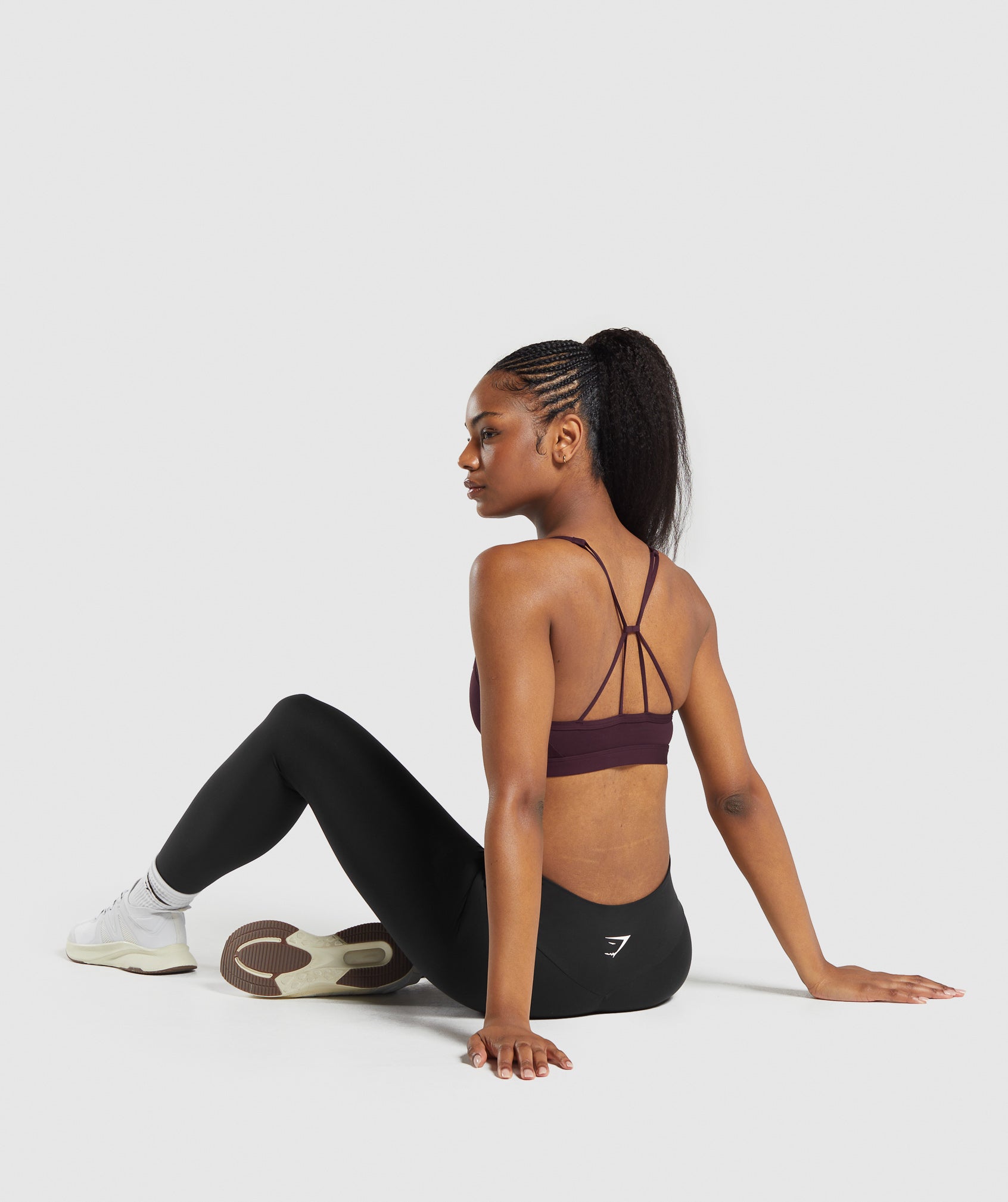 Ruched Strappy Sports Bra - Depth Purple