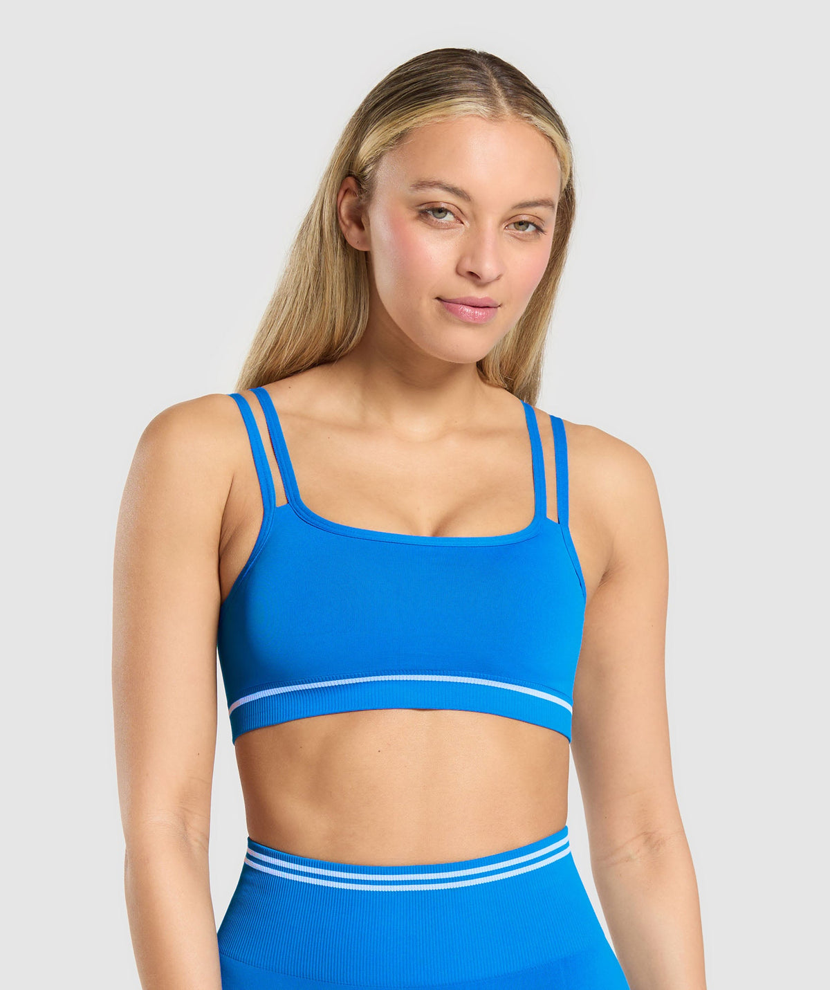Contrast Seamless Sports Bra - Barbell Blue