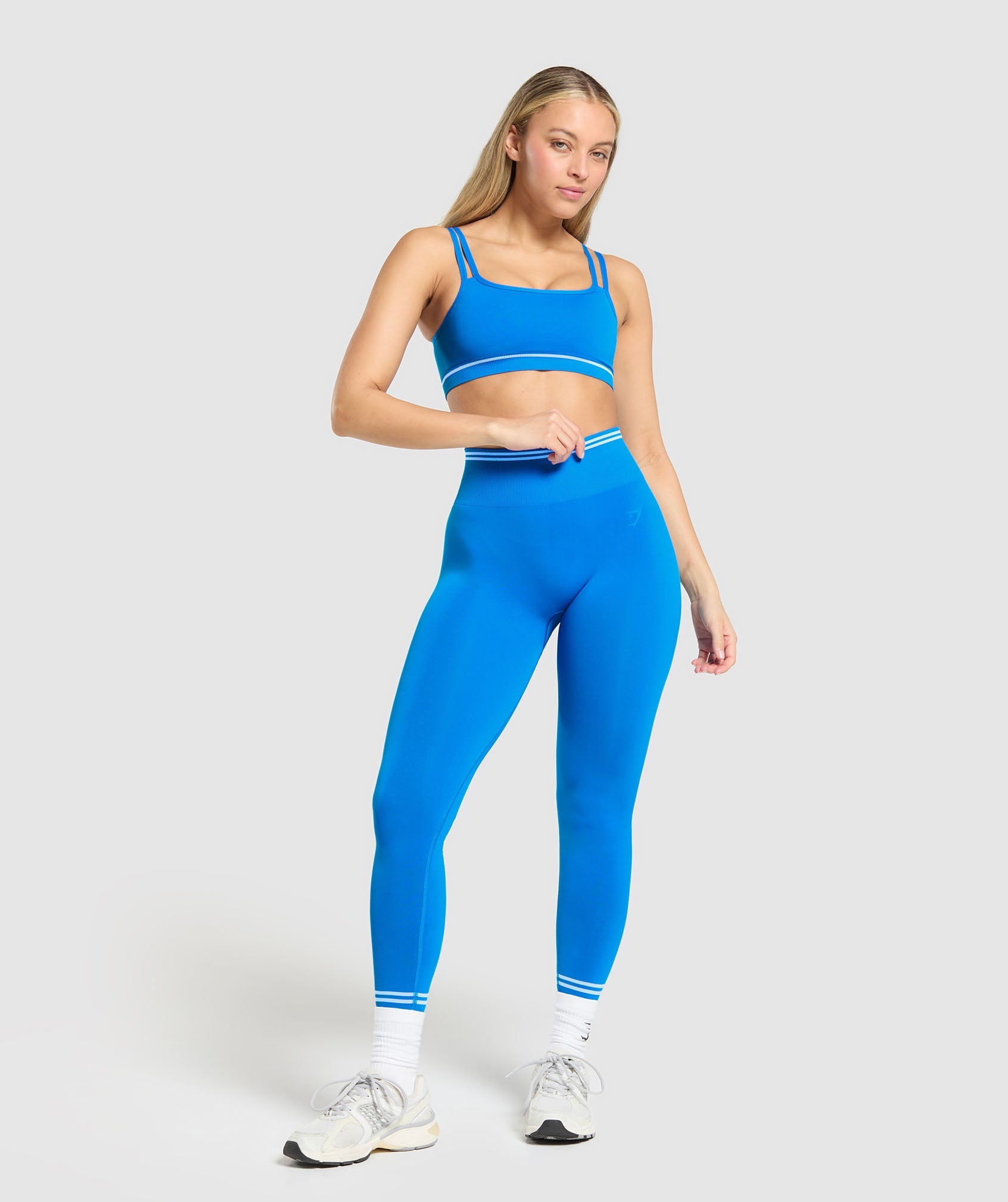 Contrast Seamless Sports Bra - Barbell Blue
