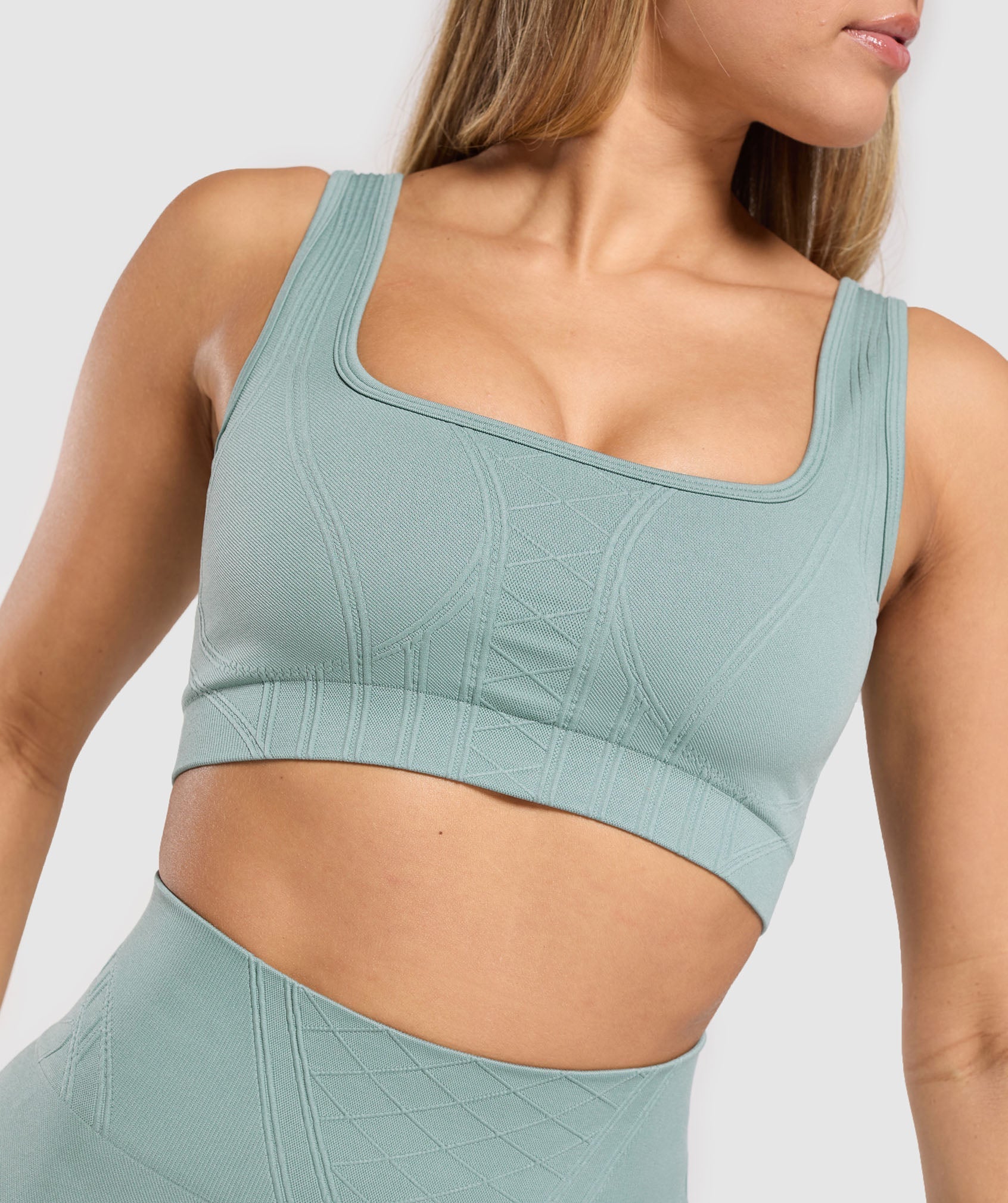 Corset Seamless Sports Bra - Celeste Blue