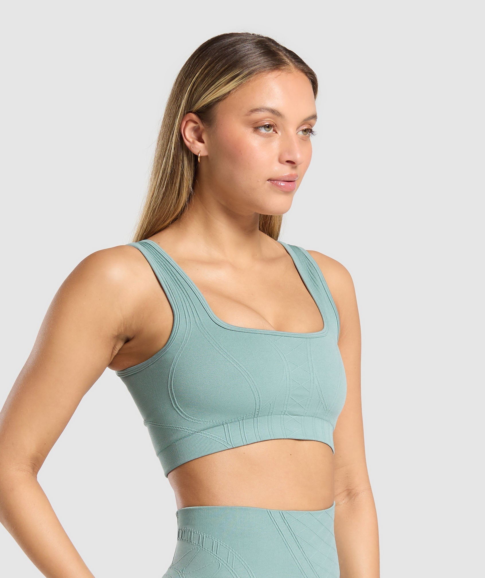 Corset Seamless Sports Bra - Celeste Blue