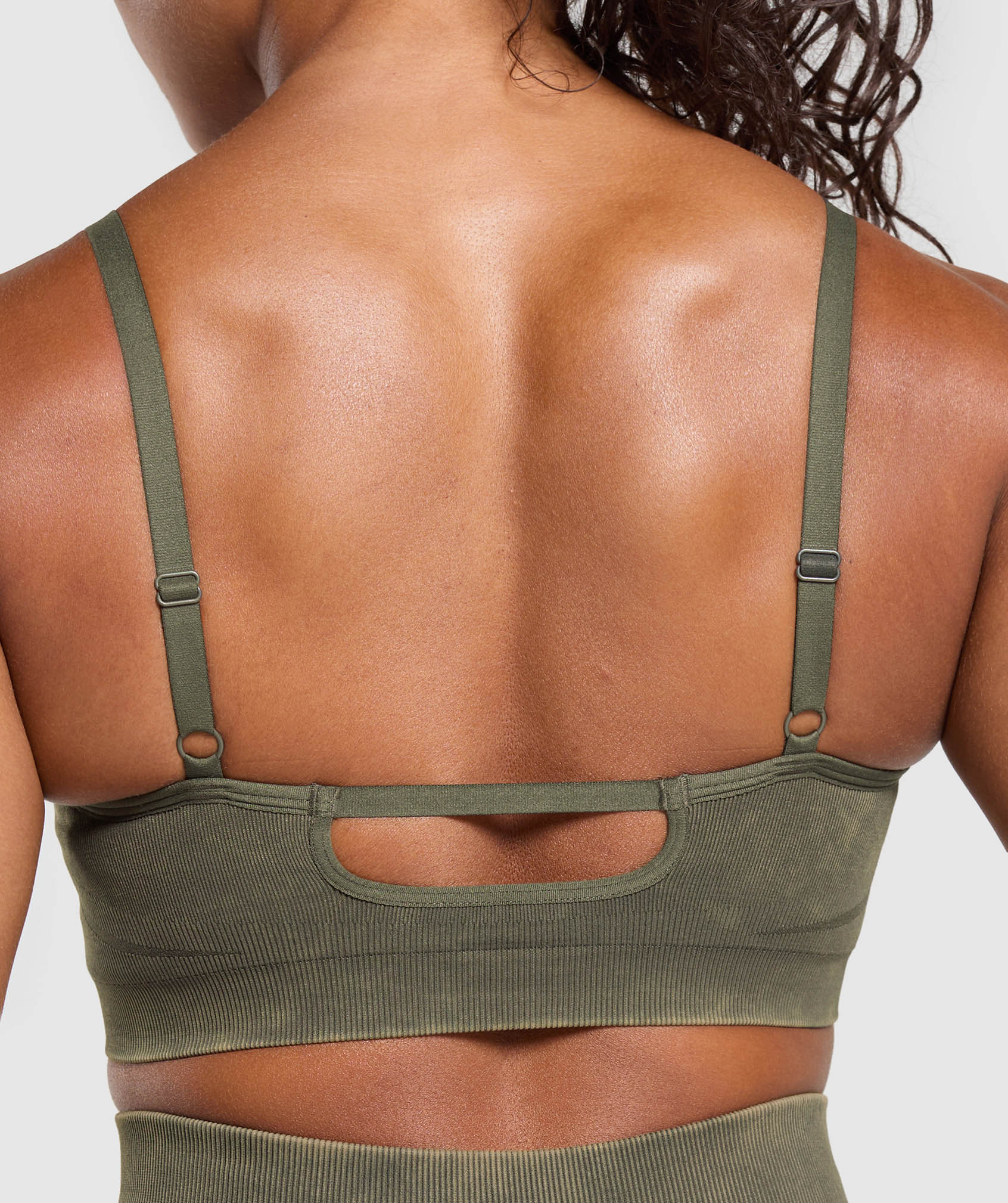 Gains Seamless Washed Sports Bra - Strength Green