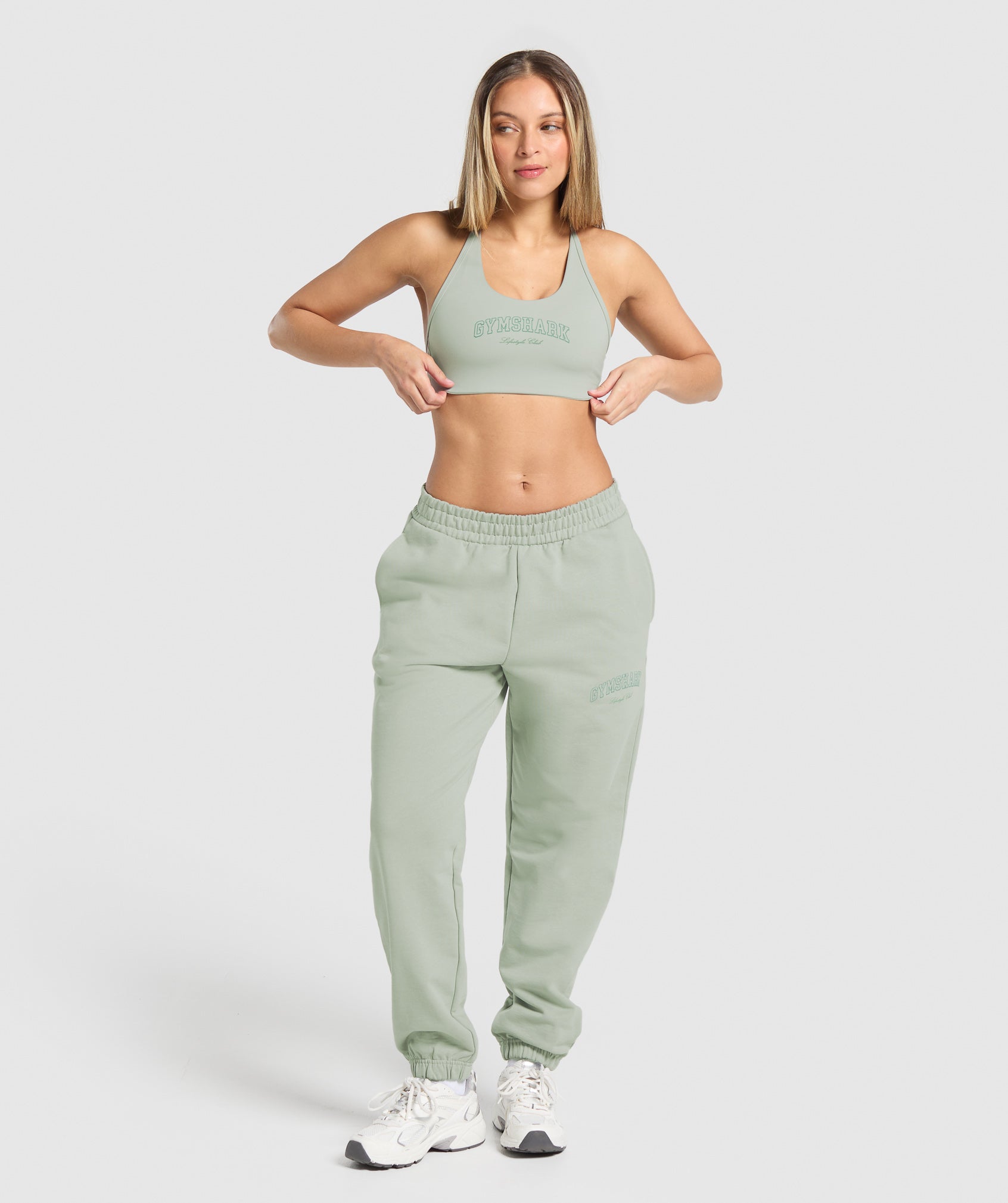Campus Classics Graphic Sports Bra - Stone Grey