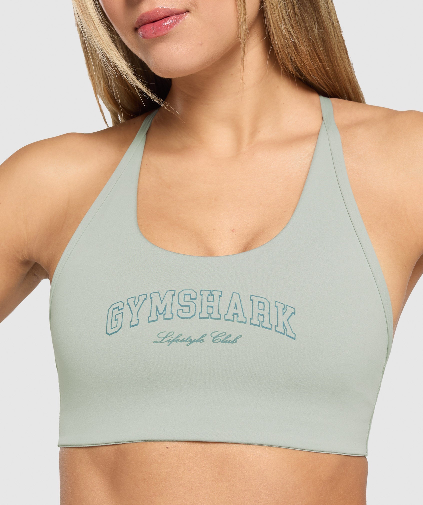 Campus Classics Graphic Sports Bra - Stone Grey