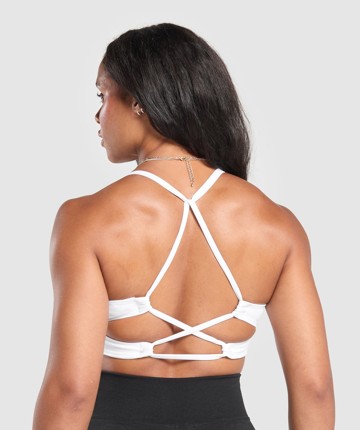 Cross Back Bra - White