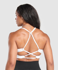 Cross Back Bra - White