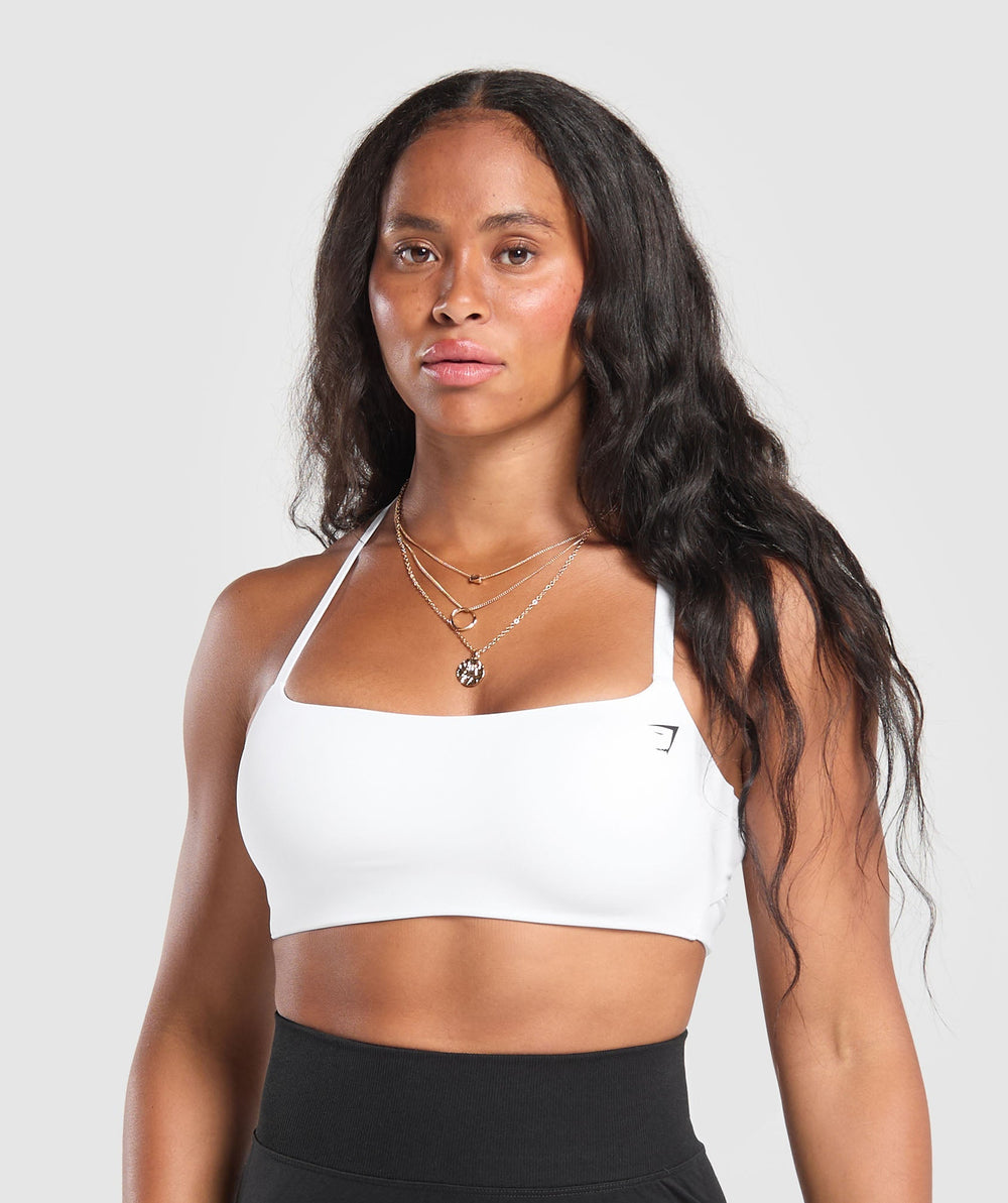 Cross Back Bra - White