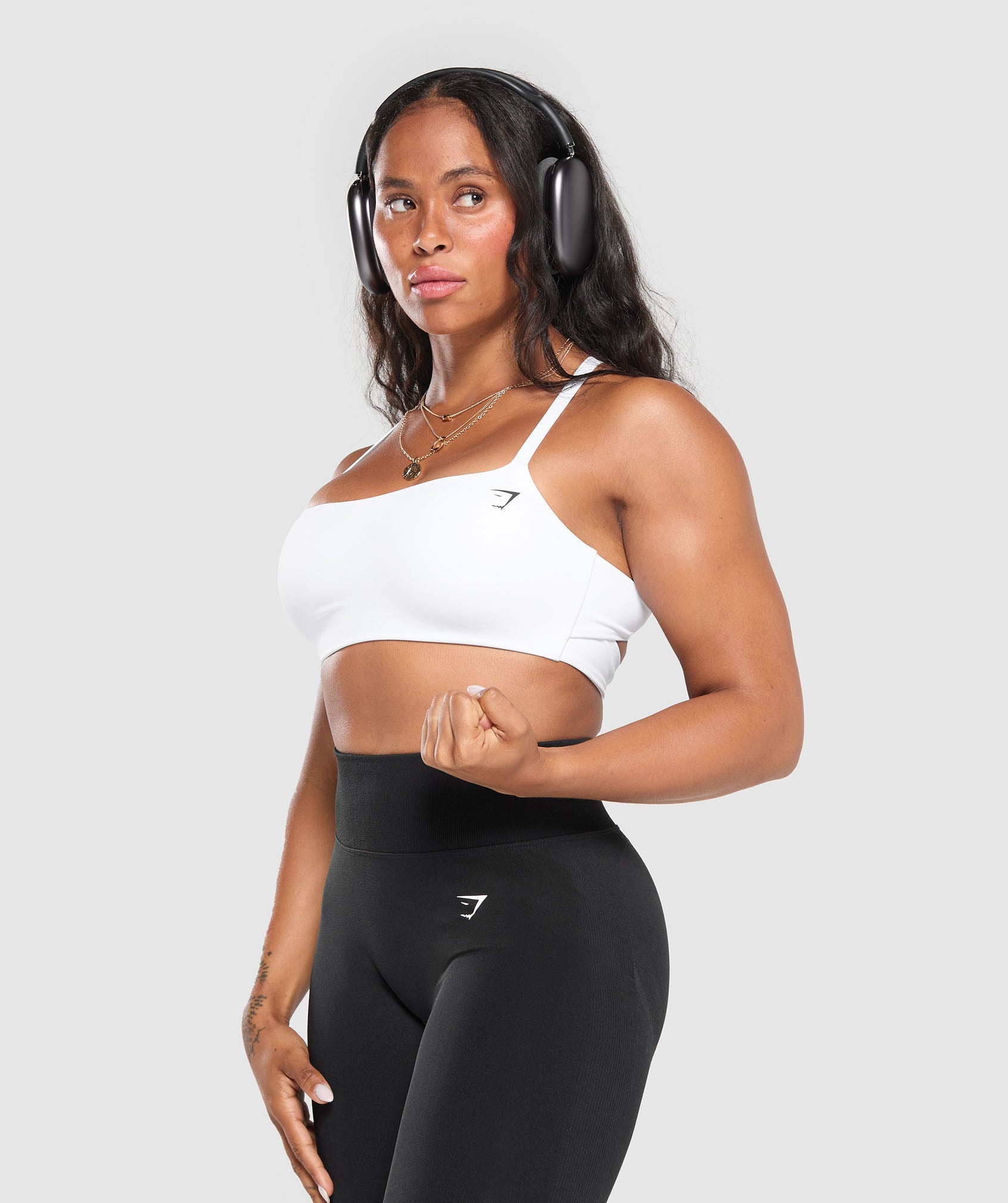 Cross Back Bra - White