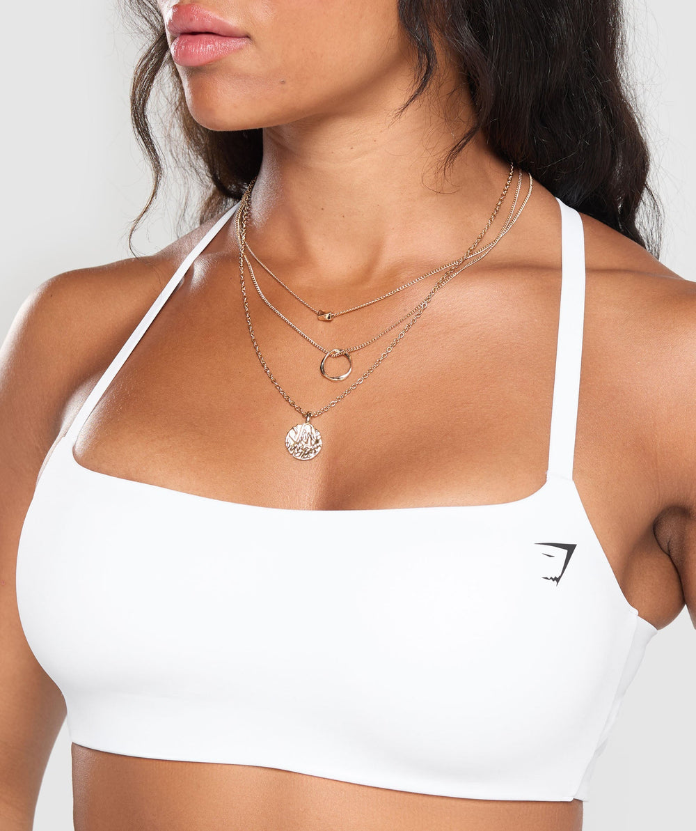 Cross Back Bra - White