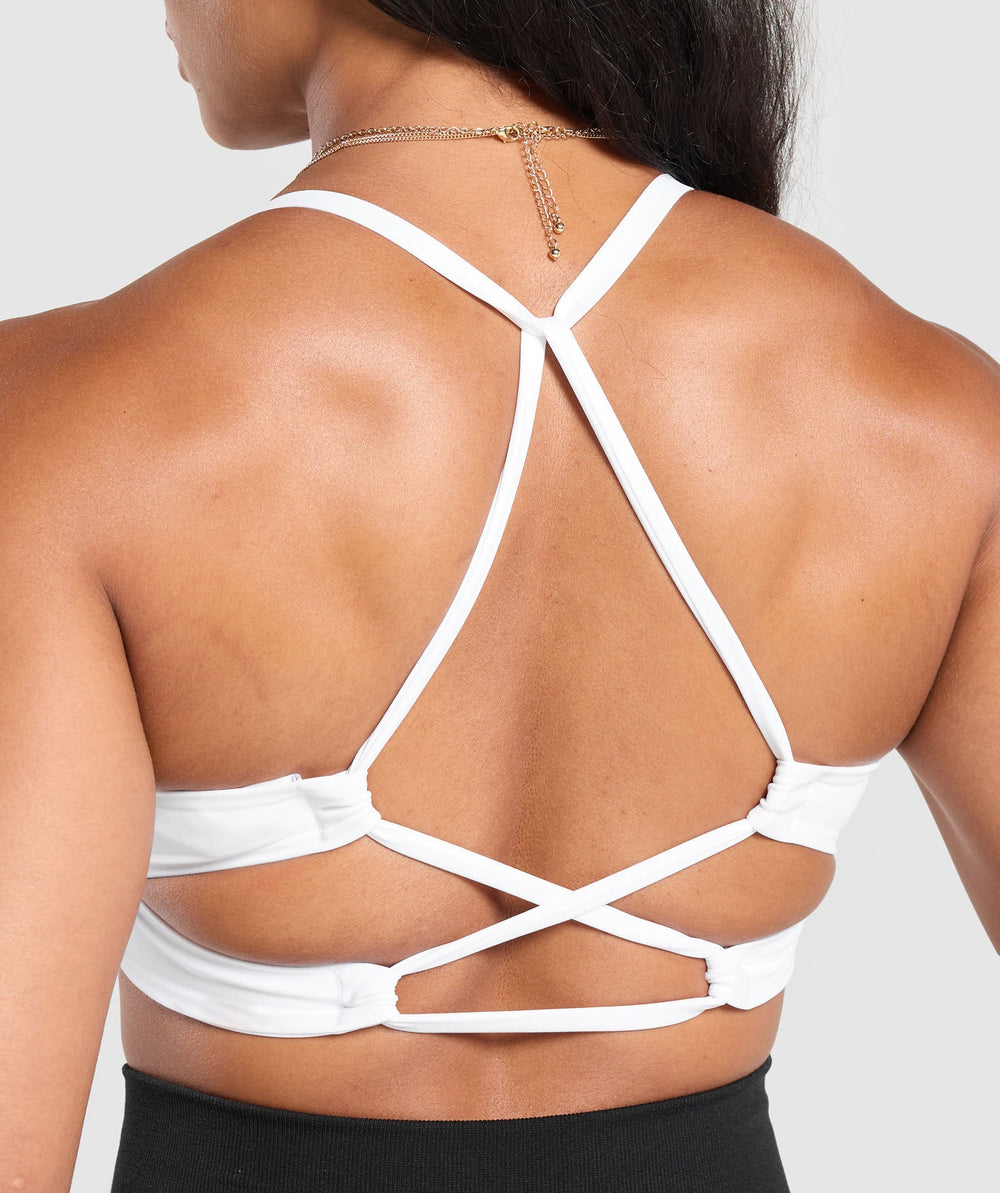Cross Back Bra - White