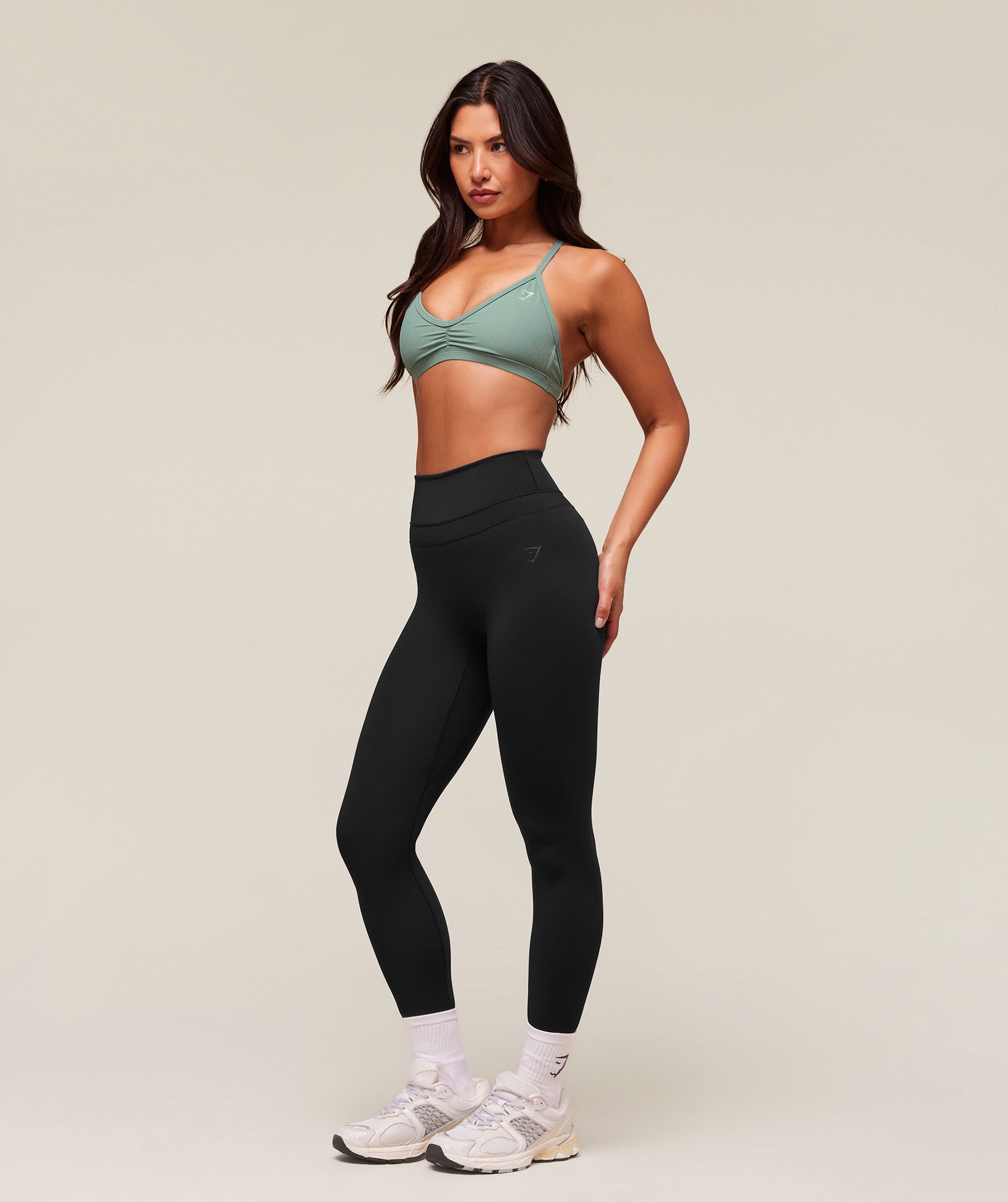 Ribbed Minimal Sports Bra - Celeste Blue
