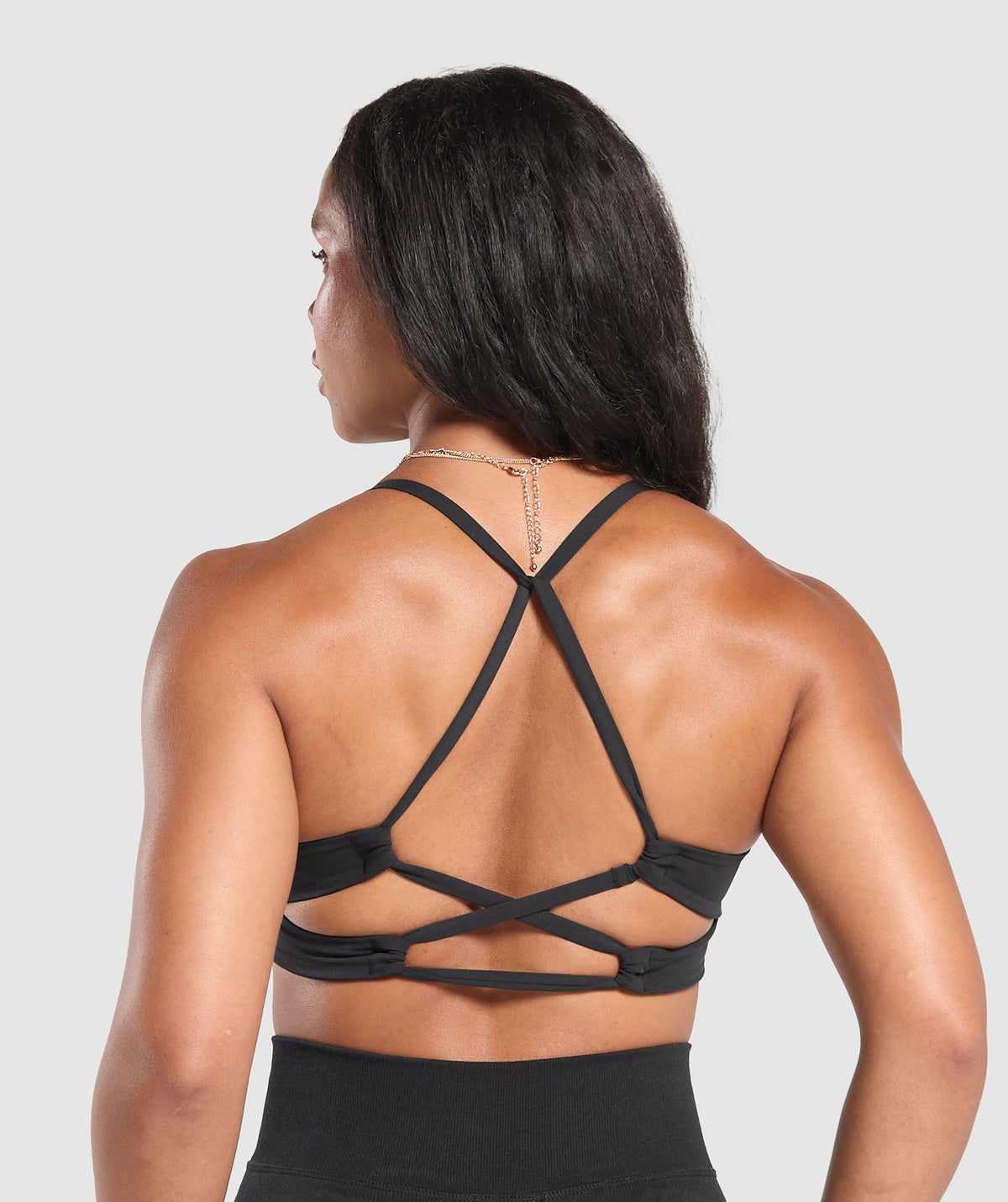 Cross Back Bra - Black