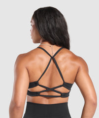 Cross Back Bra - Black