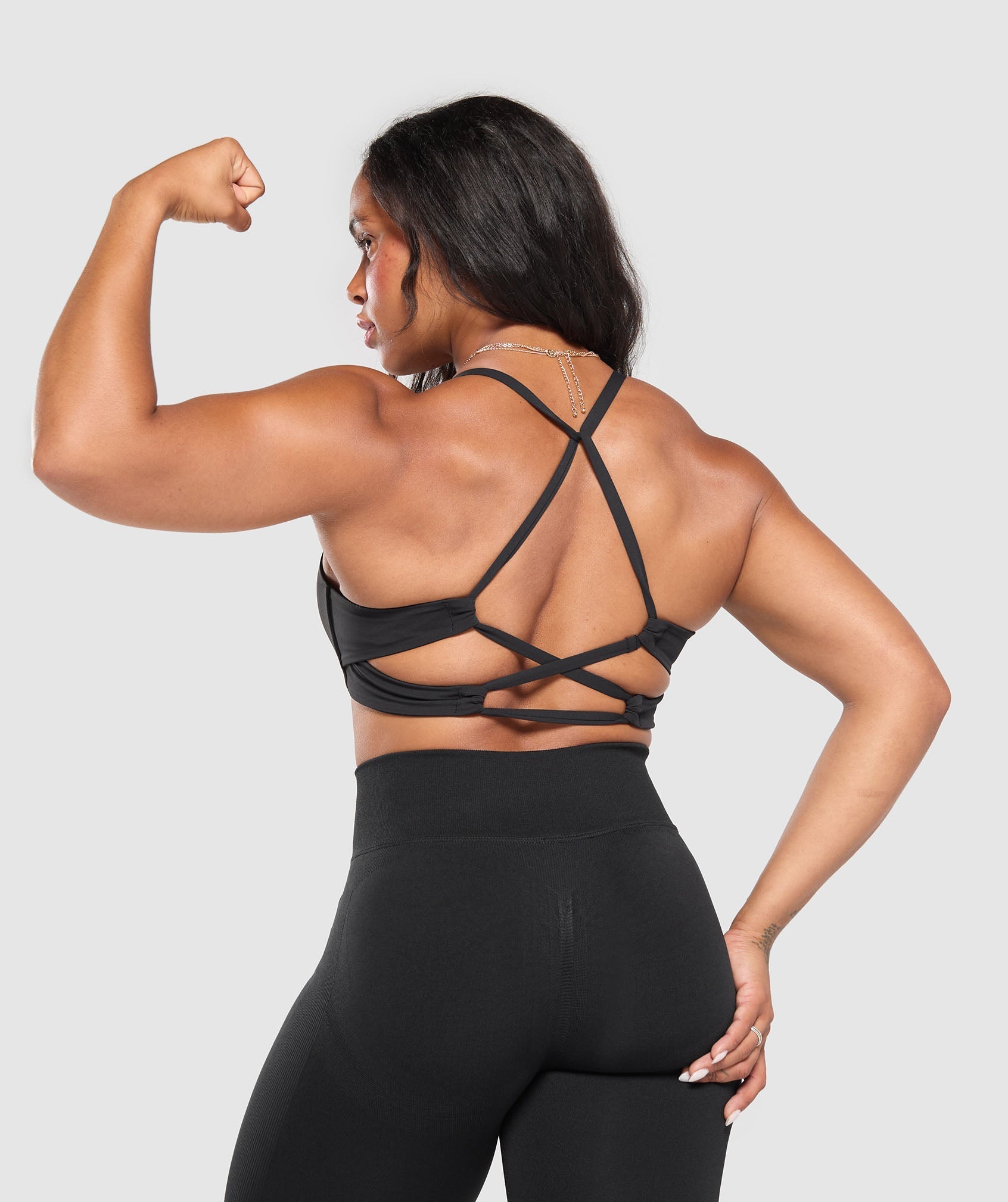 Cross Back Bra - Black