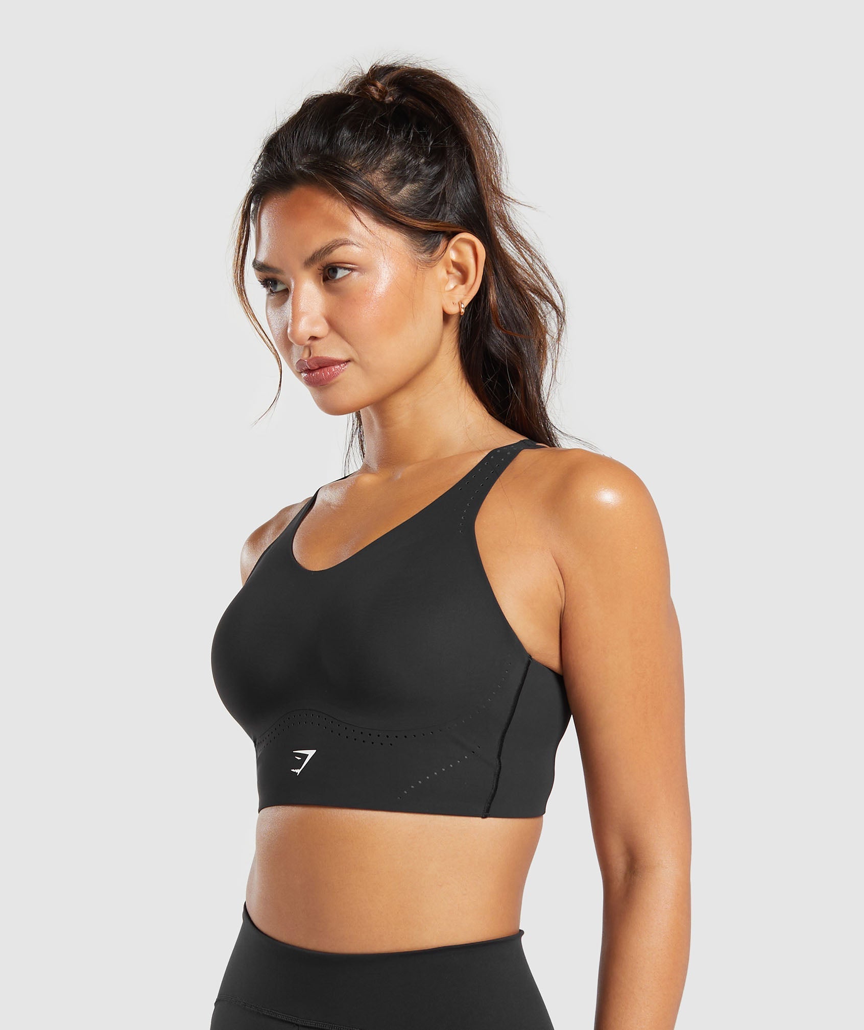 Longline Crossback Sports Bra - Black