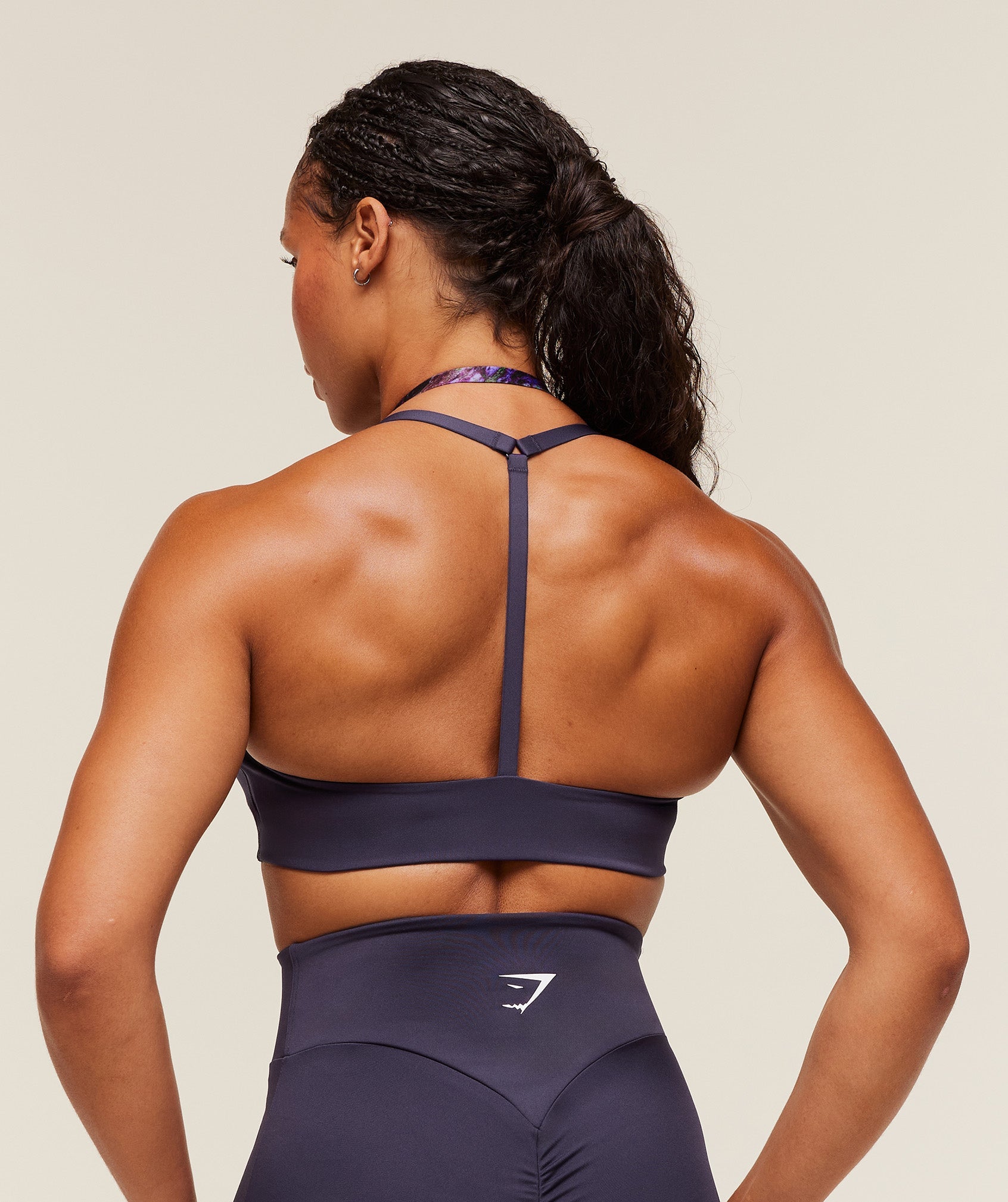 Reps T Back Sports Bra - Midnight Purple/Morning Blue