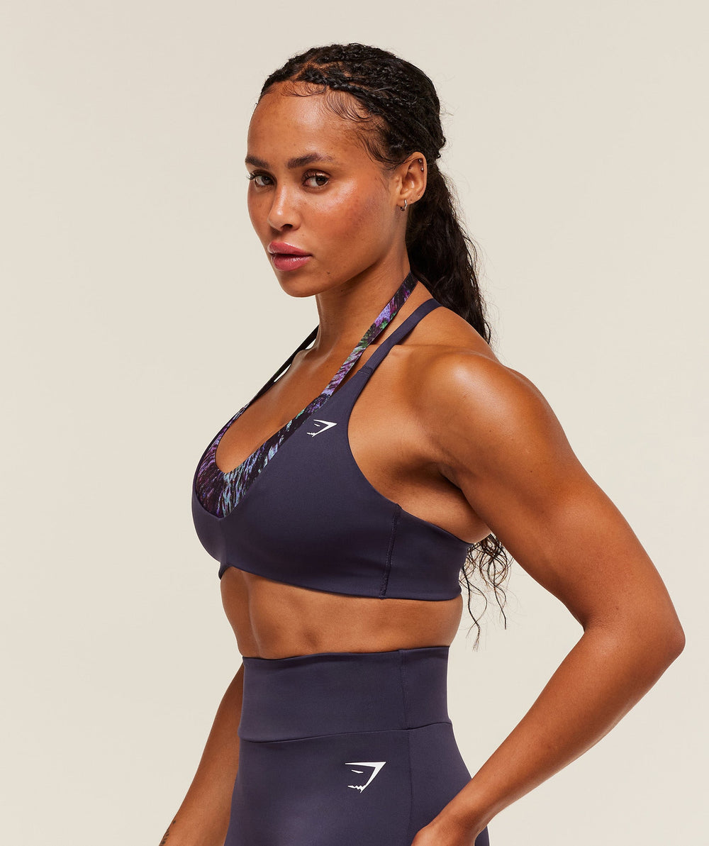 Reps T Back Sports Bra - Midnight Purple/Morning Blue