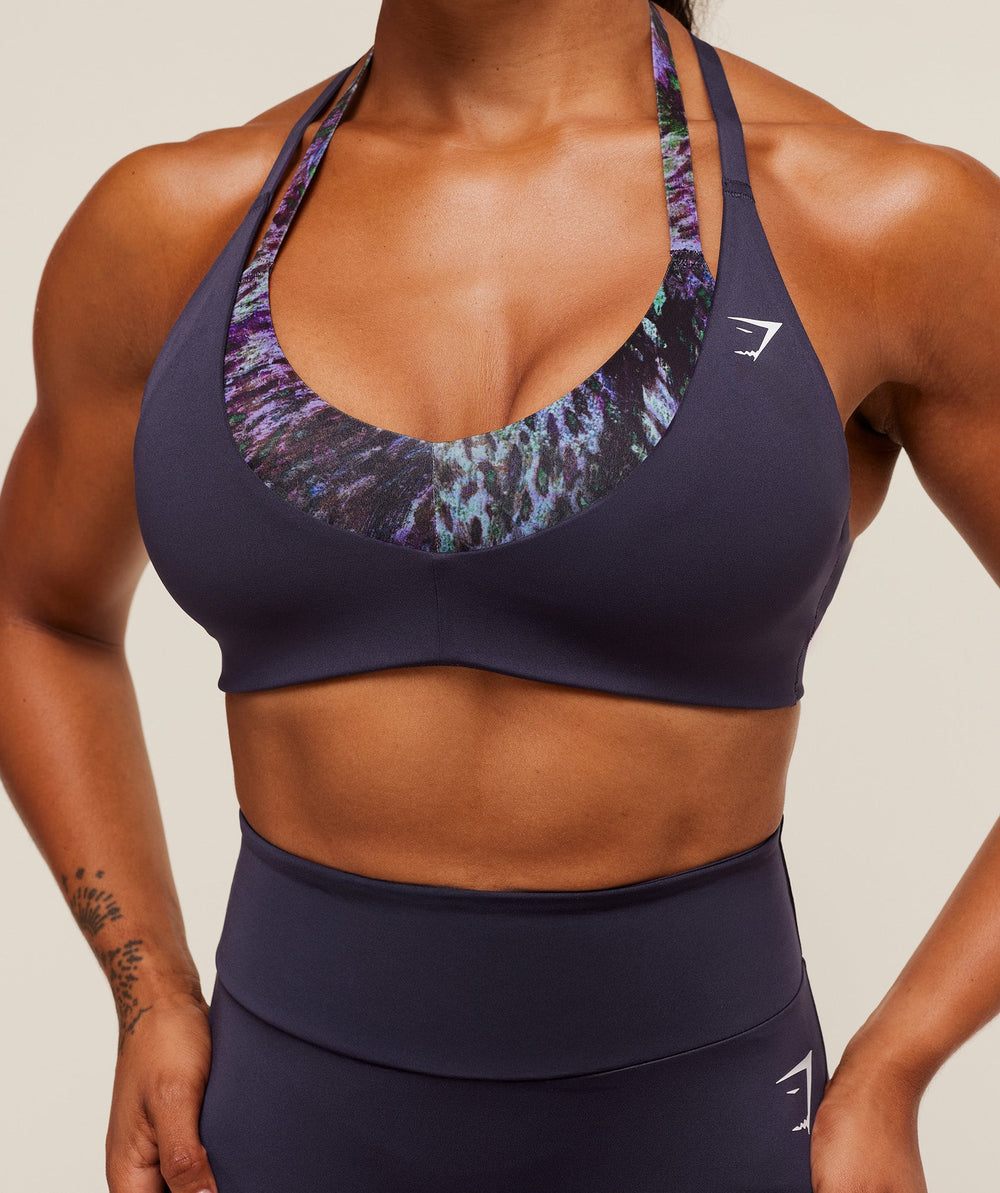 Reps T Back Sports Bra - Midnight Purple/Morning Blue