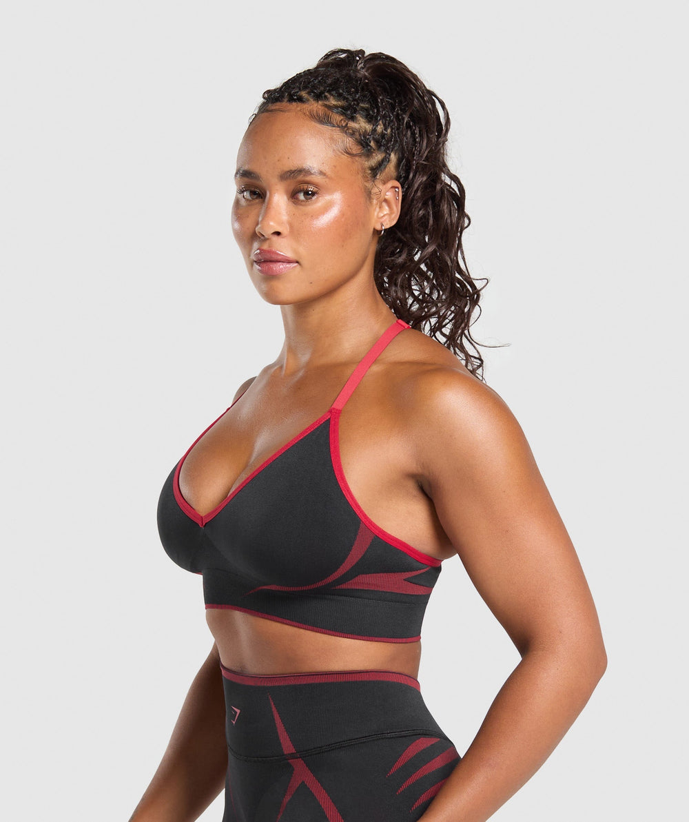 Apex Lift  Seamless Sports Bra - Black/Carmine Red