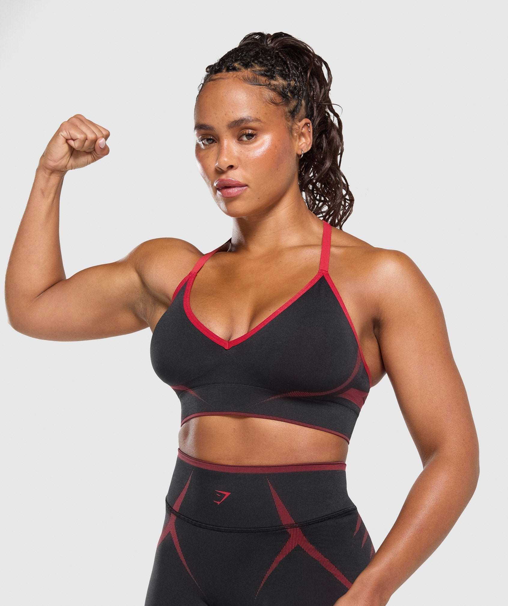 Apex Lift  Seamless Sports Bra - Black/Carmine Red