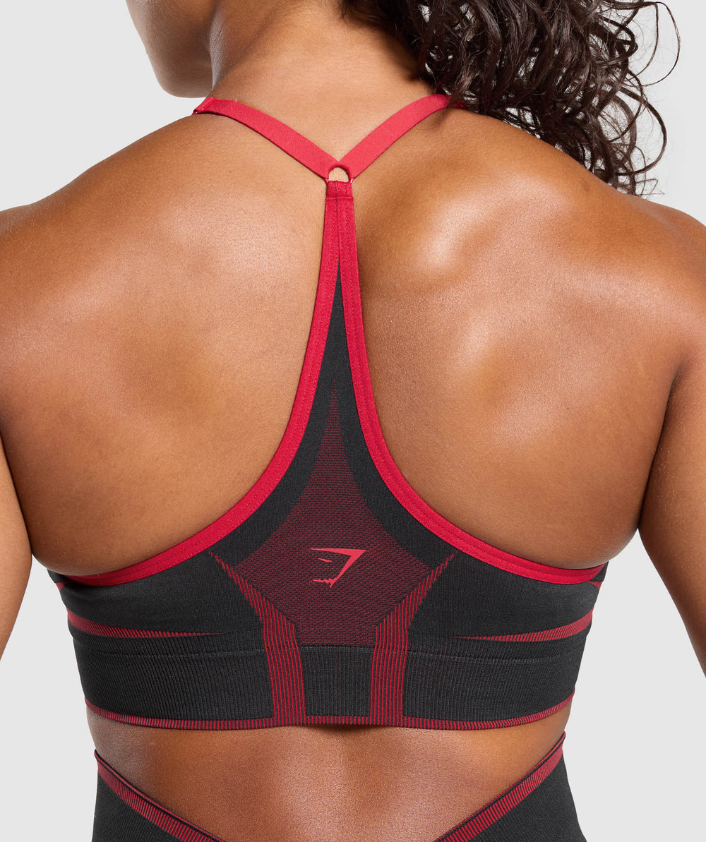 Apex Lift  Seamless Sports Bra - Black/Carmine Red