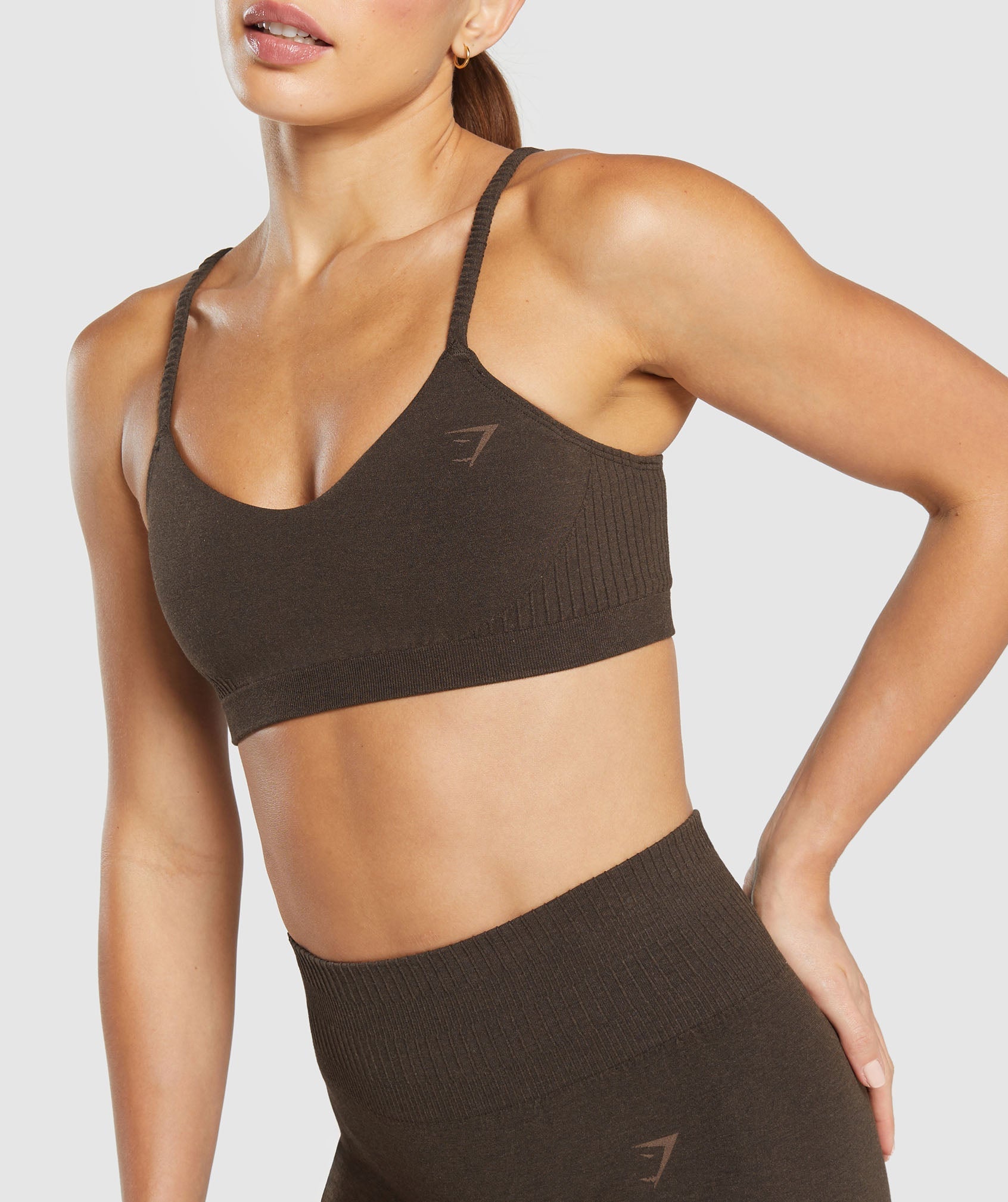 Luxe Seamless Bralette - Walnut Brown Marl