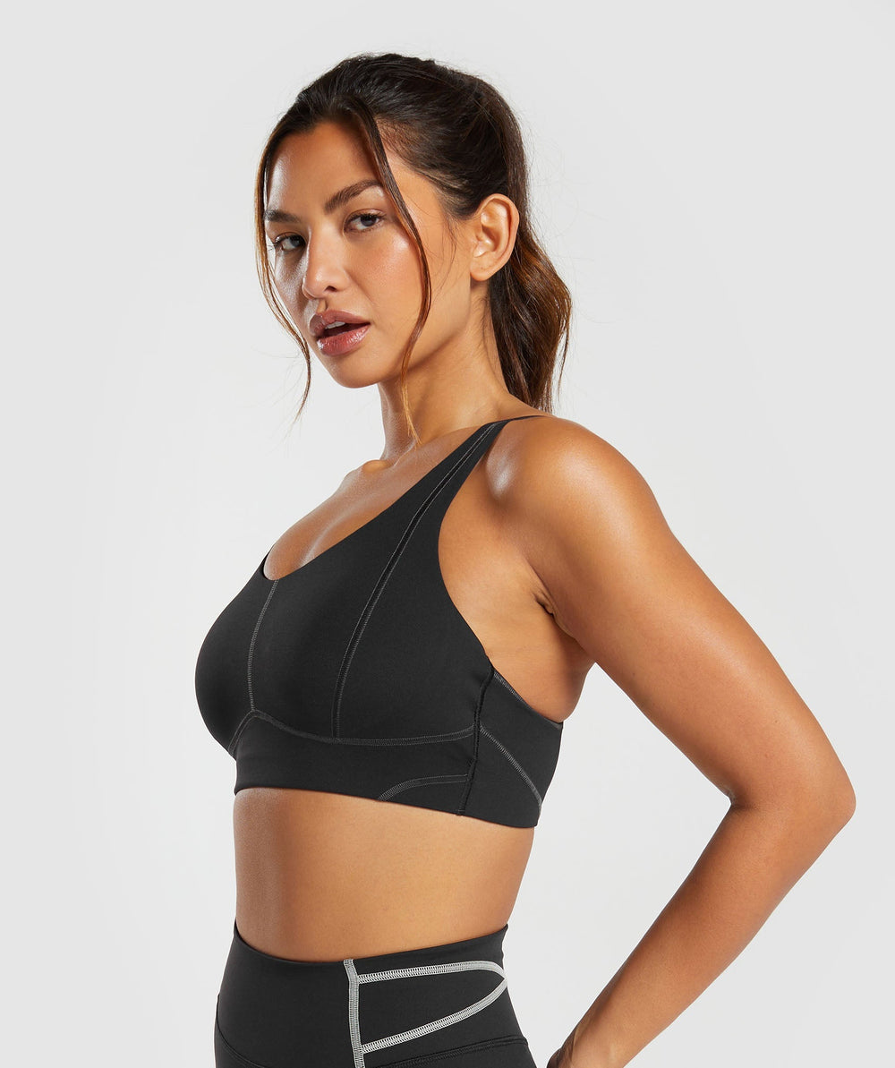 Stitch Feature Sports Bra - Black