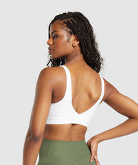 Ribbed Sports Bra - White