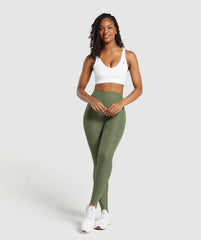 Ribbed Sports Bra - White