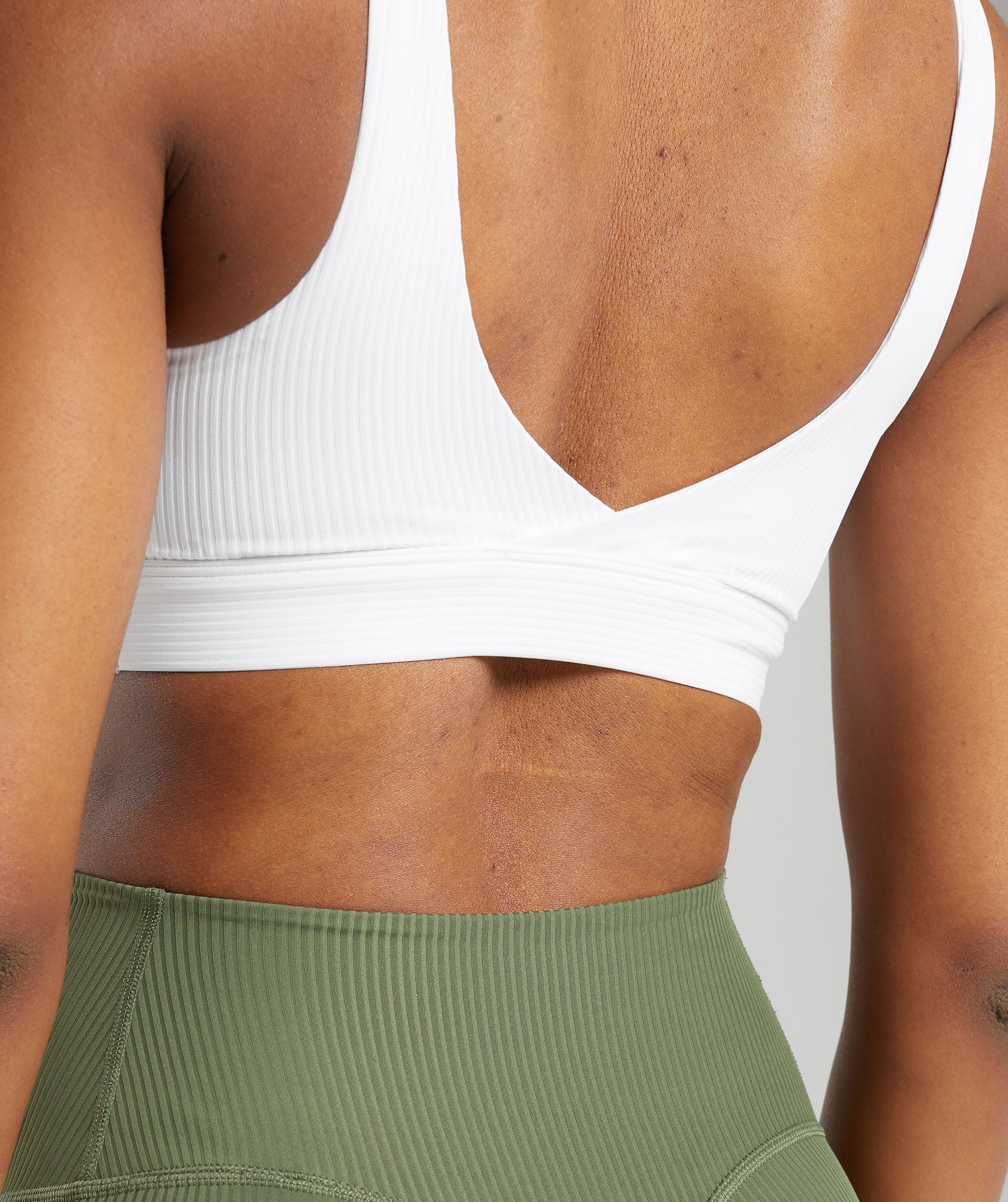 Ribbed Sports Bra - White