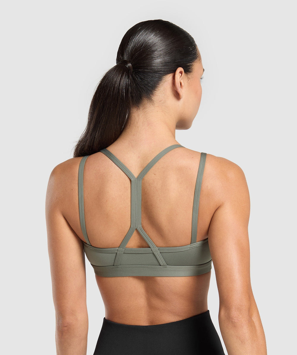Strap Feature Sports Bra - Unit Green