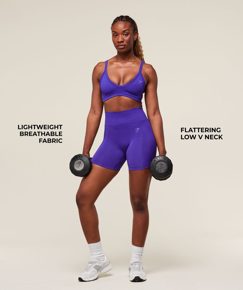 Energised Seamless Sports Bra - Cobalt Purple
