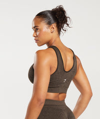 Adapt Pattern Seamless Longline Bra - Woodland Brown/Soul Brown