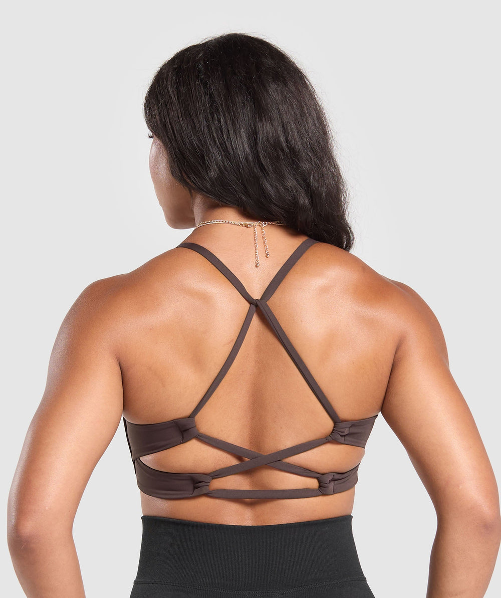 Cross Back Bra - Heritage Brown