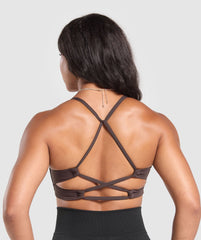 Cross Back Bra - Heritage Brown